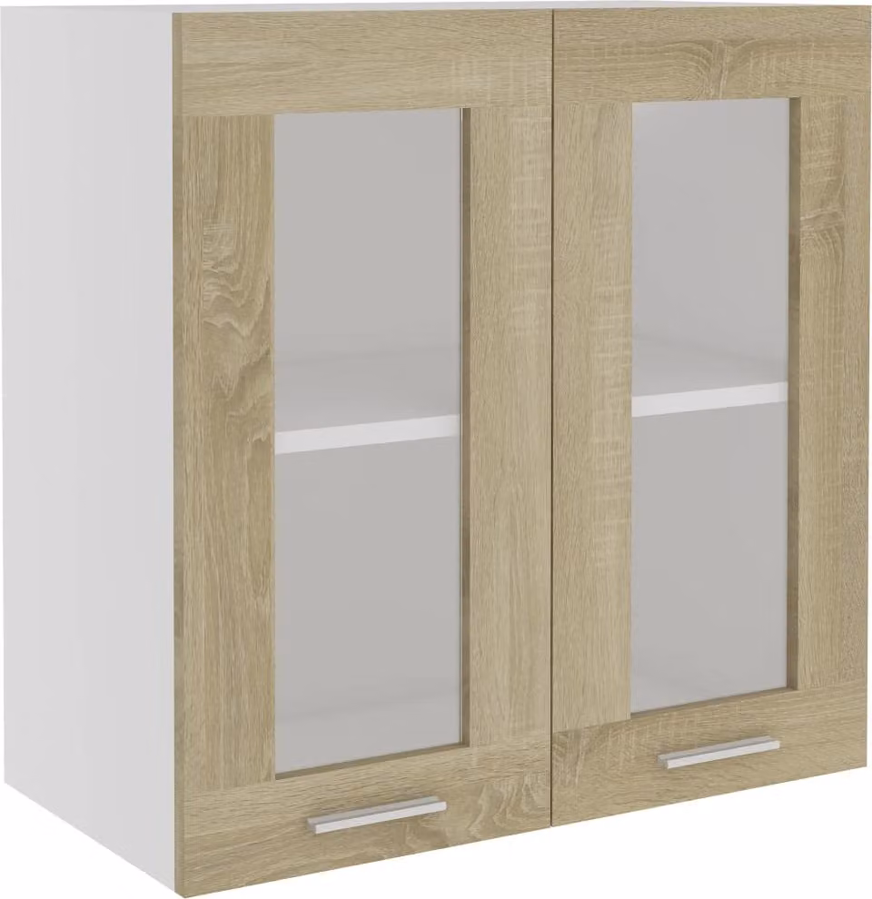 Mobile Pensile con Vetro “Lyon” Rovere Sonoma 60x31x60 cm
