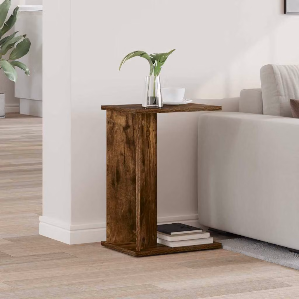 vidaXL Tavolino moderno in legno rovere color marrone L 35 cm x P 25 cm x H 50 cm