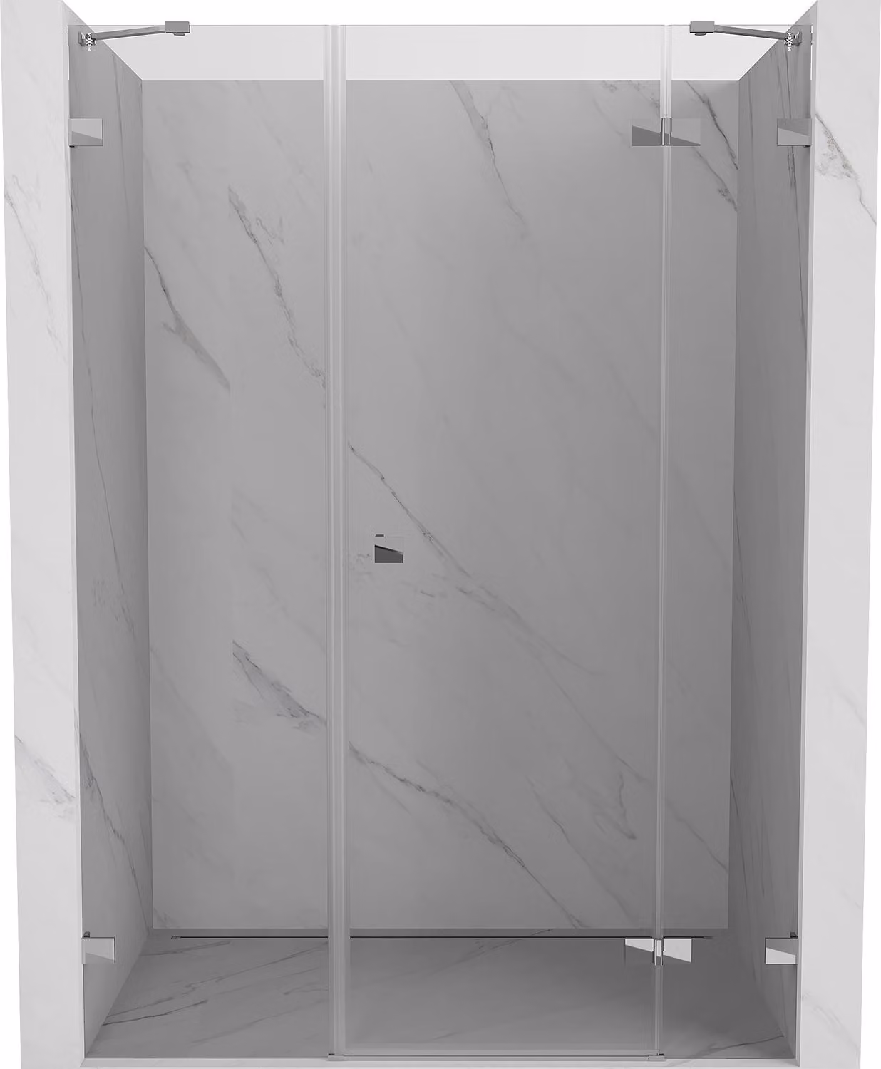 Mexen Lunar porta doccia a battente destra 155 cm, trasparente, cromo - 834S-155-050-01-00-P