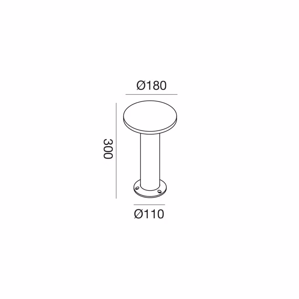 Paletto LED da giardino Gealuce GES2331C 12W 3000K Marrone in Alluminio con Diffusore in Policarbonato – 2