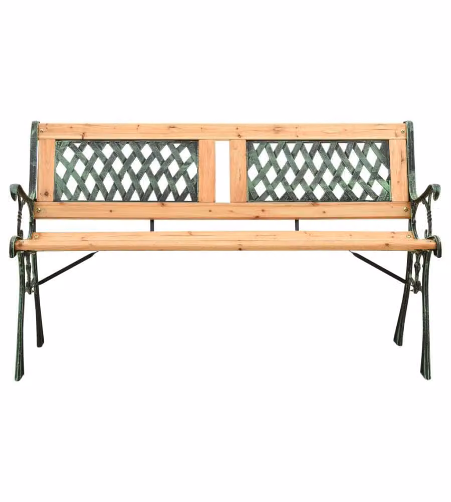 vidaXL Panchina da Giardino Moderna in Legno di Abete e Metallo Verde L: 122 cm