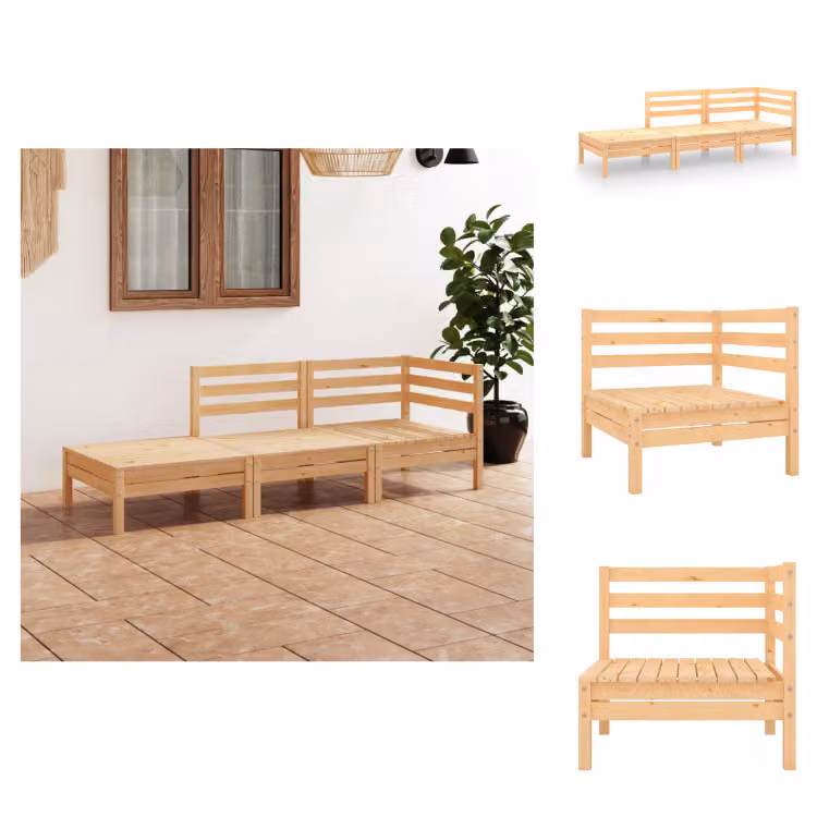 vidaXL Set di 3 pezzi da giardino in pino massiccio - Set di mobili da giardino