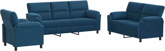Set di divani 3 pcs Blu Velluto 3430485
