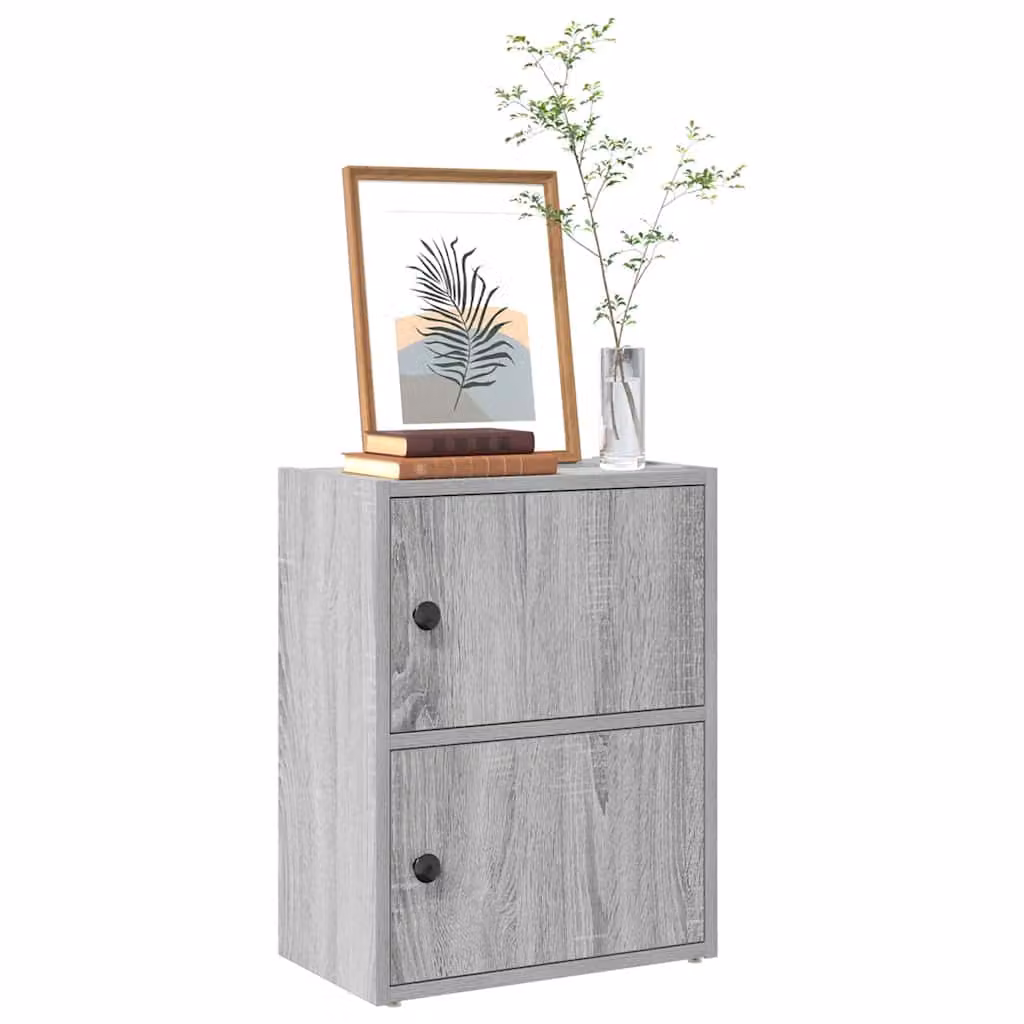 Libreria moderna vidaXL in legno multistrato e MDF, colore Grigio, L 40 cm x P 24 cm x H 52 cm