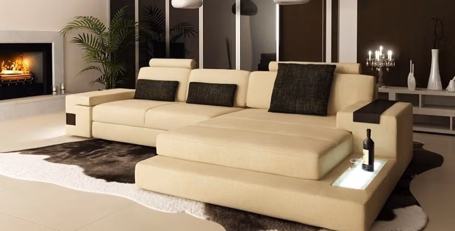 L-Form Wohnlandschaft Couch Big XXL Sofa Leder Polster Ecke Garnitur
