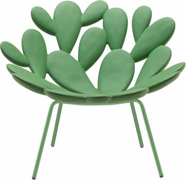 Poltrona in polietilene Qeeboo Filicudi colore verde opaco L: 80 cm, P: 50 cm, H: 50 cm