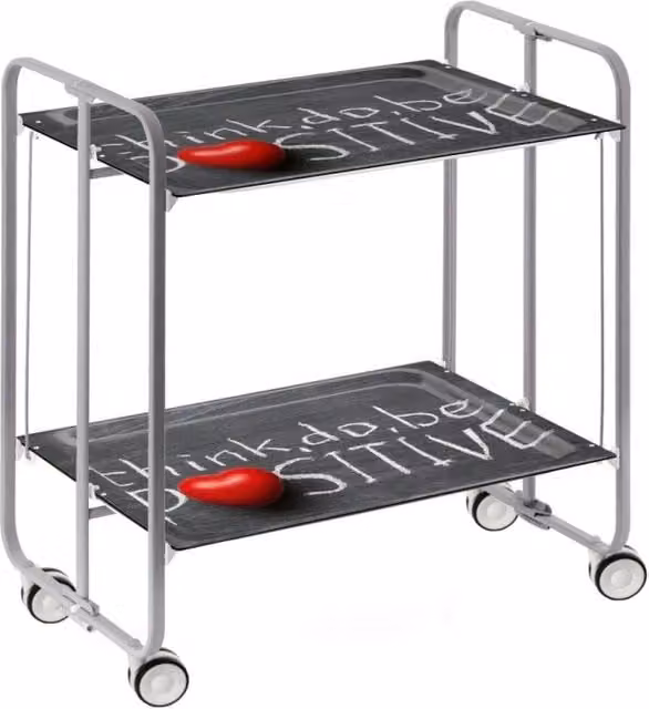 Carrello da cucina pieghevole Don Hierro grigio con 2 ripiani, L/P/H: 72 x 43 x 66 cm – 1