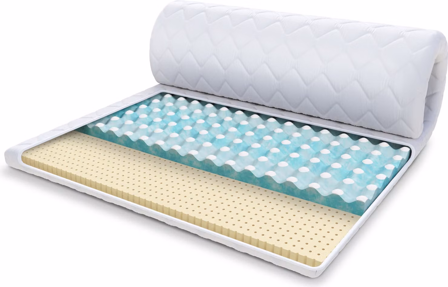 Materasso aggiuntivo in schiuma profilata RavineBlue + lattice 140x200 cm, 8 cm