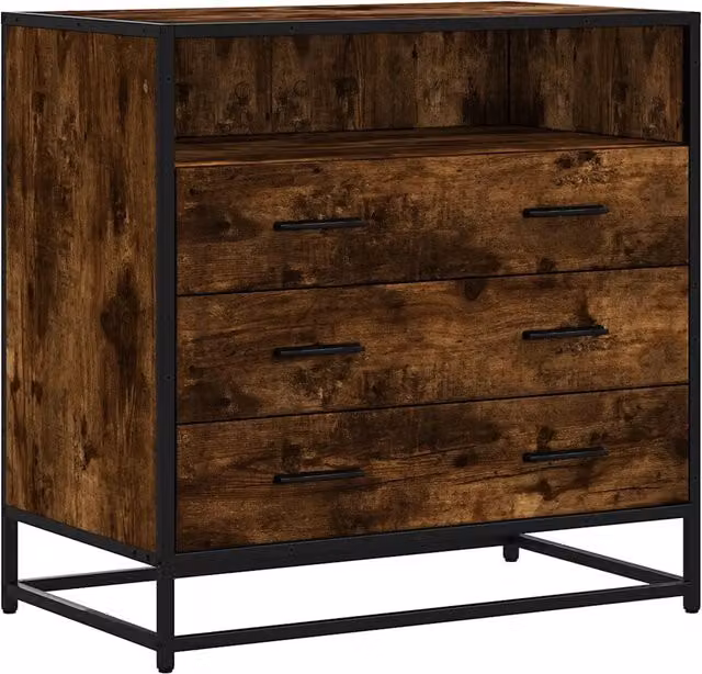 Cassettiera in legno multistrato Rovere Fumo stile industrial L: 70 cm, P: 41 cm, H: 70 cm CFW4720599 – 1