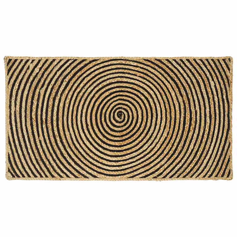 Tappeto da area moderno in juta vidaXL, nero, L 60 cm x P 110 cm