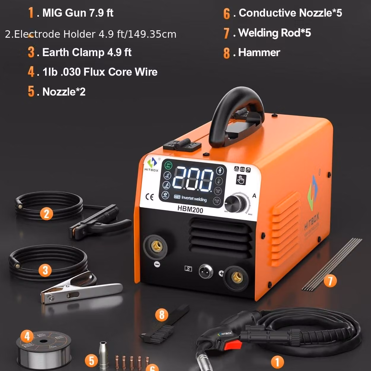Saldatrice multifunzione 3-in-1 da 200A: saldatrice MIG, TIG e MMA per uso professionale e amatoriale