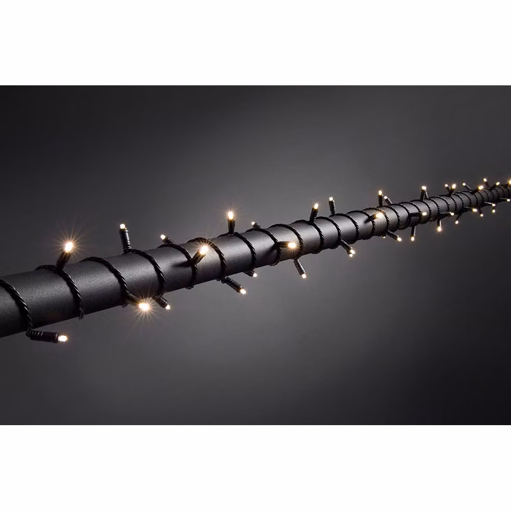 Konstsmide - Micro luci LED da fata, con dimmer, isolate/incapsulate, IP67, 120 diodi bianchi caldi, trasformatore per esterni da 24 V, cavo morbido nero ; 6622-117