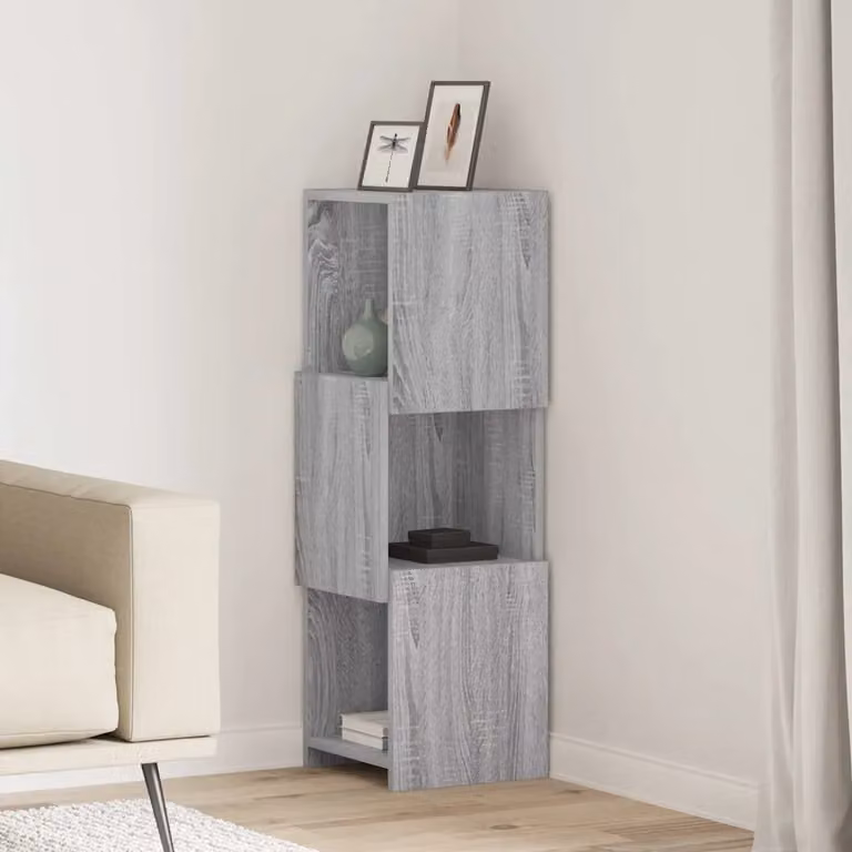 Mobile angolare vidaXL in legno ingegnerizzato Grigio Sonoma, L 30,5 cm x P 30 cm x H 95 cm