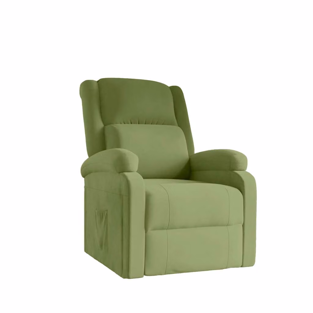 vidaXL Poltrona Reclinabile Relax in Velluto Verde con Braccioli e Regolazione Manuale