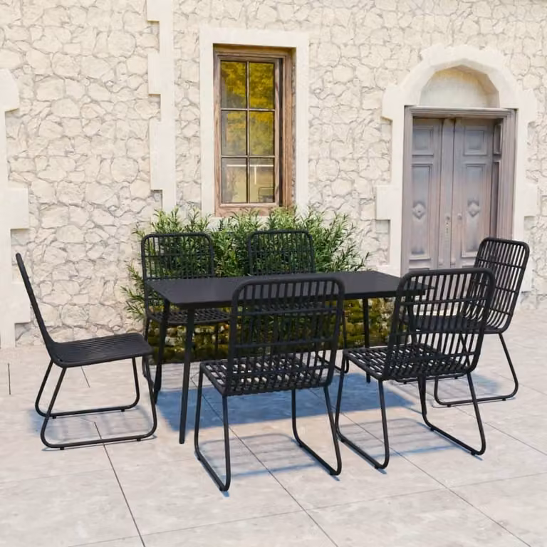 Maison Exclusive - Set da pranzo da giardino in 7 pezzi in rattan sintetico e vetro