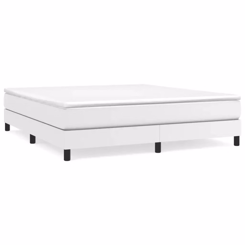 Letto Ibrido con Giroletto a Molle e Materasso vidaXL in Similpelle Bianco L/P: 160 x 200 cm – 2