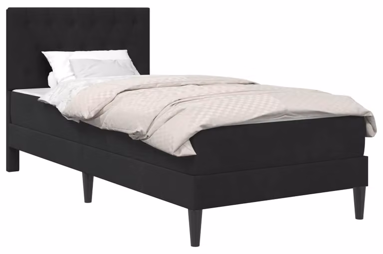 Struttura letto con materasso Nero 90 x 200 cm Velluto