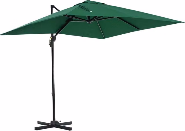 Ombrellone da Giardino con Manovella ¨C Xylo ¨C 2.5x2.5m Verde Rotazione 360¡ã Parasole Regolabile