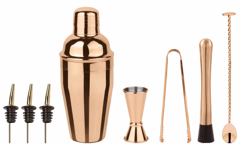 Set Mixology per barman Cobbler rame Paderno, 6 pezzi