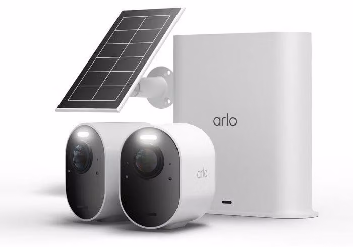 Telecamera di sicurezza Arlo Ultra 3, kit con 2 telecamere, pannello solare