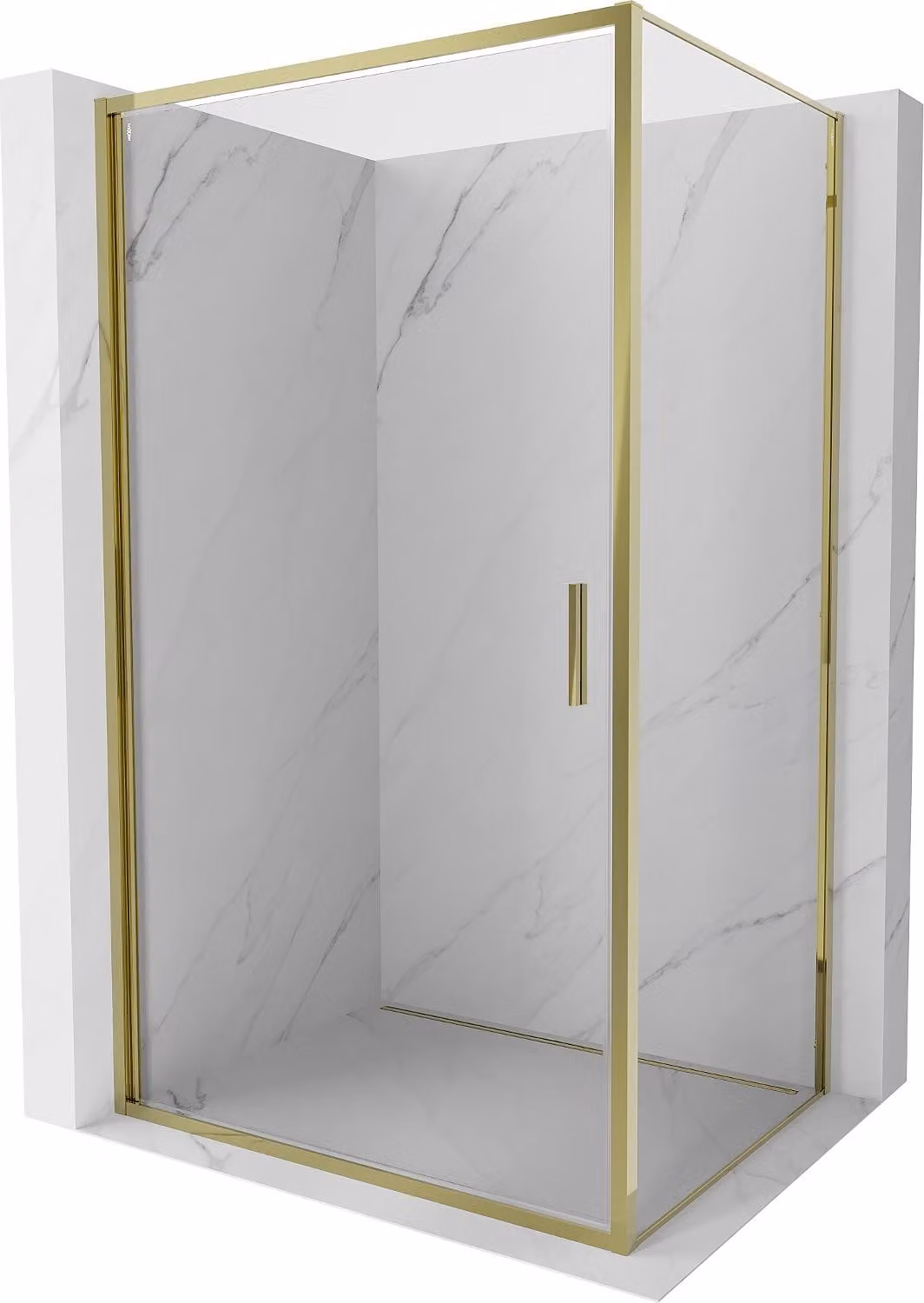 Mexen Exo cabina doccia ad anta battente 85 x 90 cm, trasparente, oro - 817-085-090-50-00