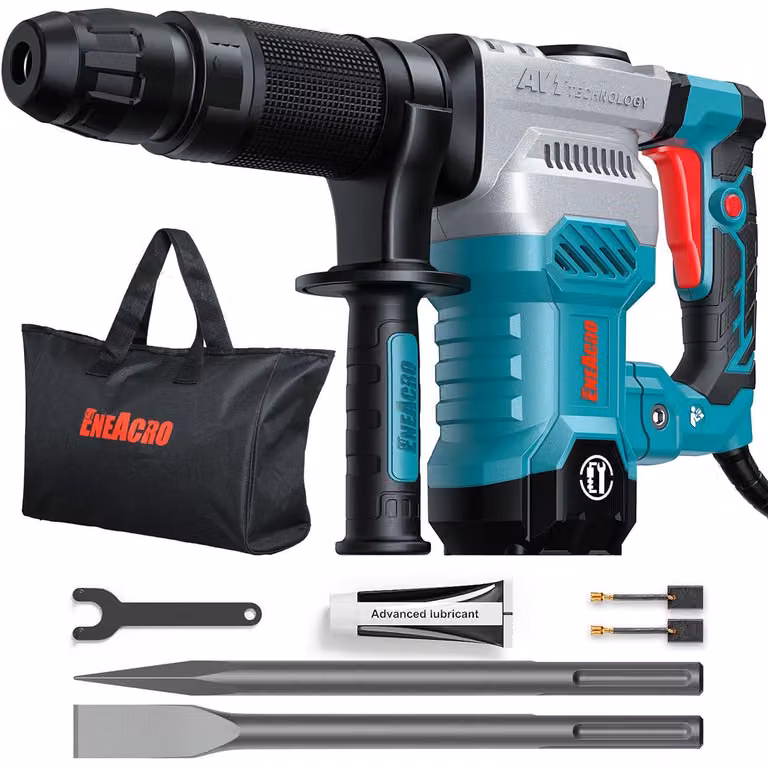 Martello demolitore SDS-Max da 1300 W, 20 Joule, con corpo in alluminio, inclusi scalpelli