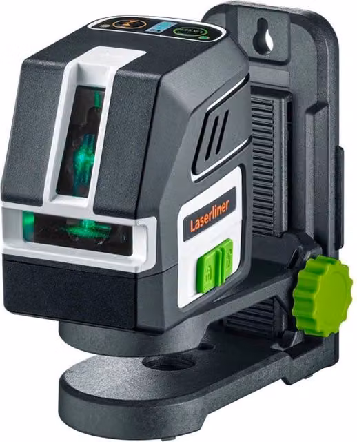 Laser a linee intersecanti verde LASERLINER 036.710A PocketCross-Laser 2G con batteria ricaricabile, nero e verde