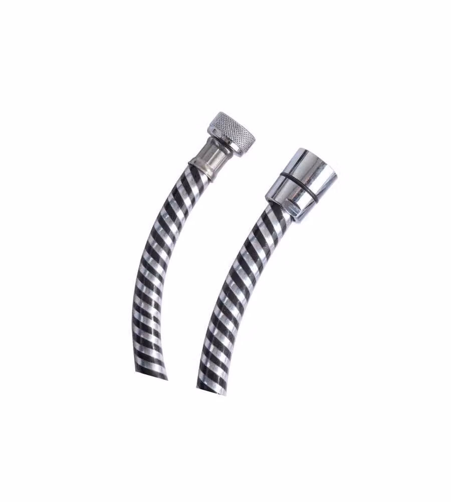 Flessibile Docce Pvc Silver Nero/Cromo 200