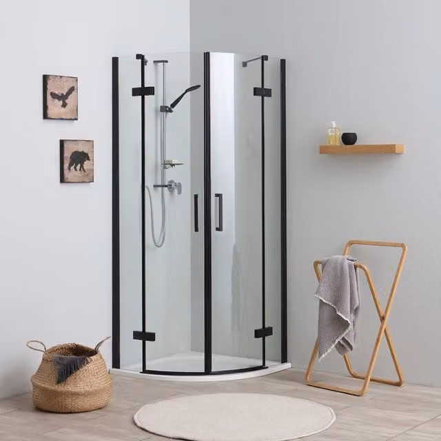 Box doccia semicircolare 90x90 apertura battente nero
