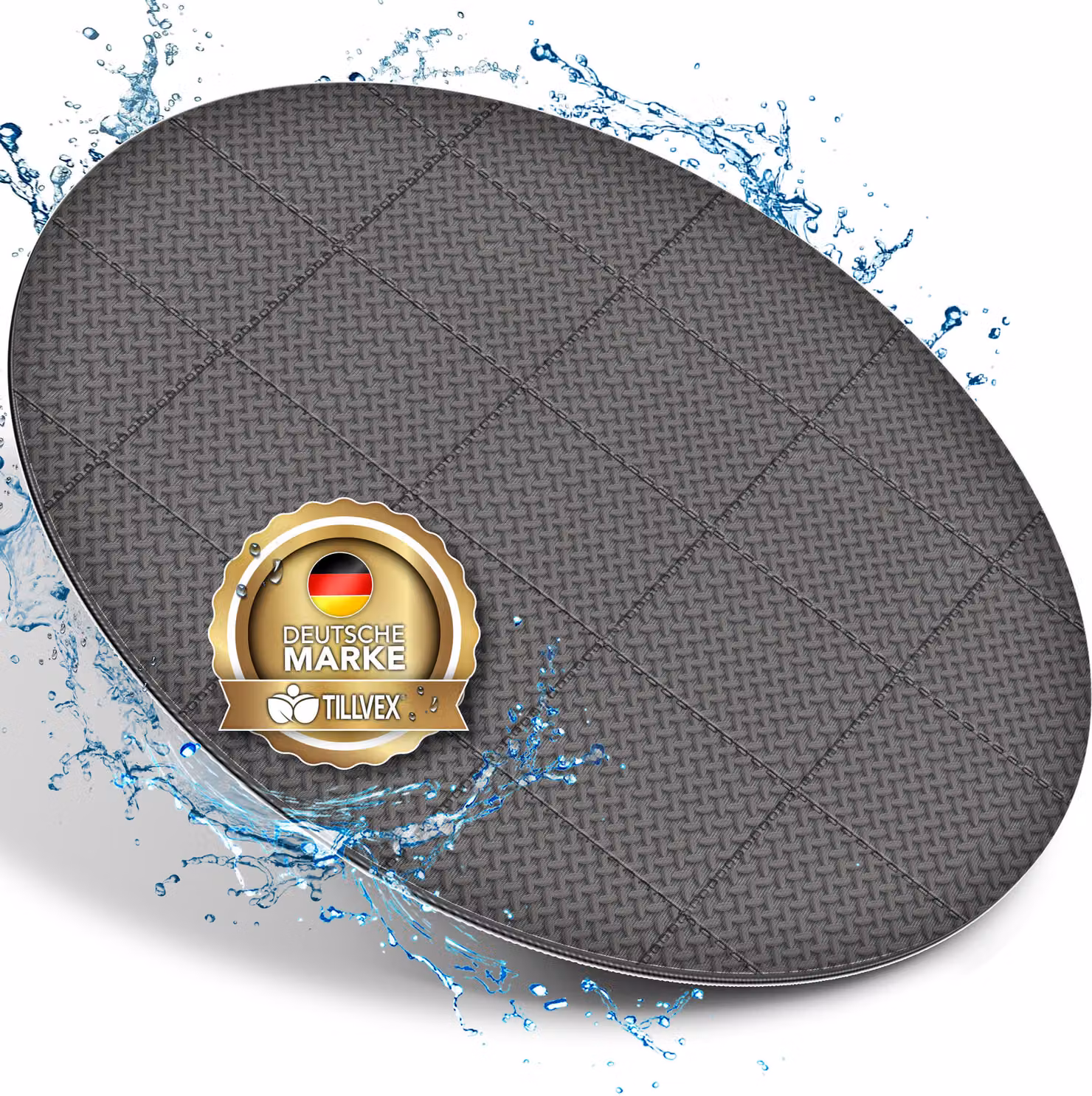 tillvex® sottotappeto per vasche idromassaggio rotondo 240cm grigio | tappetino per piscina sottotappeto per vasche idromassaggio all'aperto | tappetino di protezione termica per piscina sottotappeto | piastra di protezione per pavimento protegge e isola