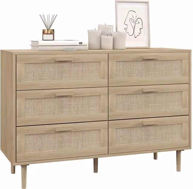 Cassettiera con 6 Cassetti ¨C Minimal ¨C 110x40x75 cm Legno Rovere