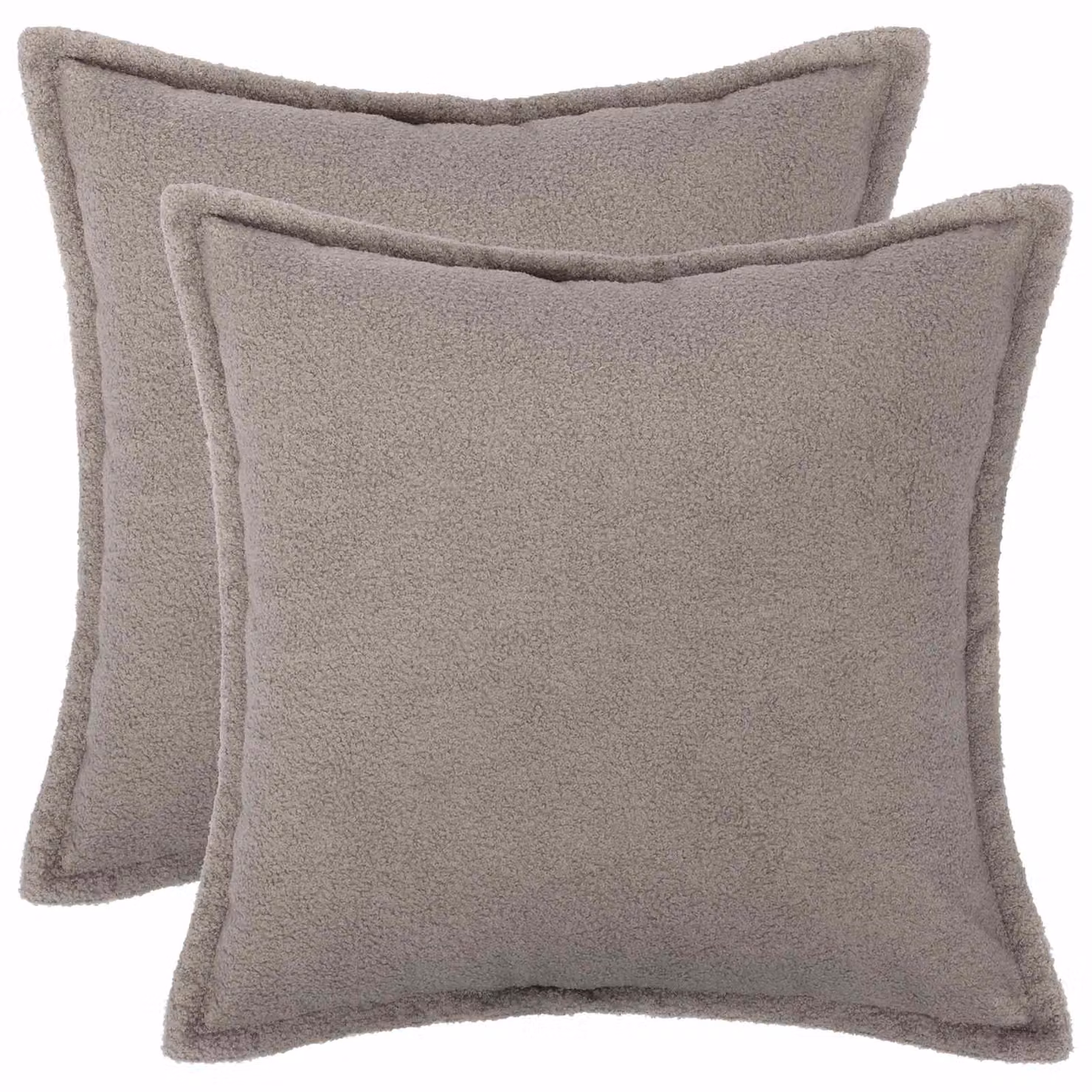 Set di 2 federe quadrate vidaXL HOUTEN in tessuto bouclé grigio chiaro, L/P: 80 x 80 cm