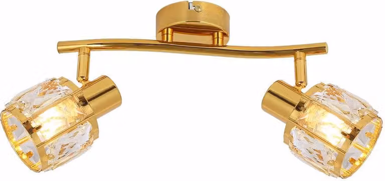 Lampada da soffitto Crownie dorata 2xE14x40W in metallo, dimensioni: 16x29x8 cm, IP20, Reality