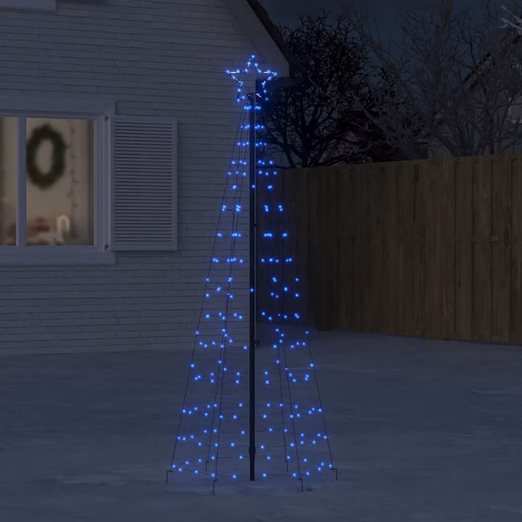 vidaXL Albero di Natale a LED con Punte 220 LED Blu 180 cm