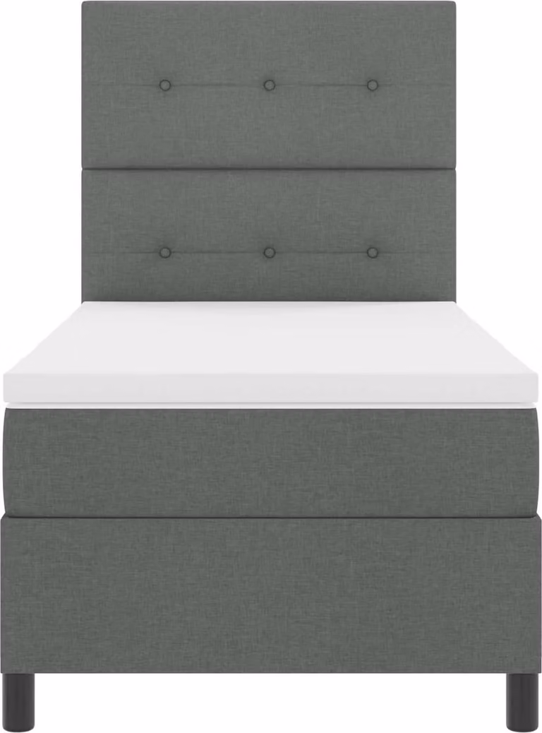 Maison Exclusive - Letto con boxspring e strisce LED, colore grigio scuro, dimensioni 80 x 200 cm, rivestito in tessuto