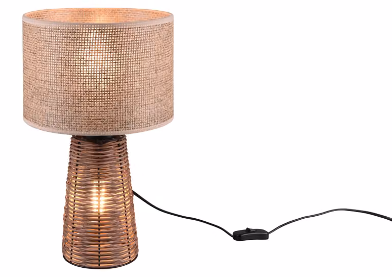 Lampada da tavolo STRAW marrone 1xE27x40W vimini / rattan / paglia dim.: 40,5x24x24 cm IP20 RL