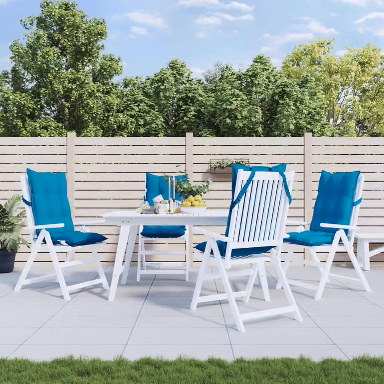 Set di 4 cuscini per sedia con schienale alto vidaXL in tessuto Oxford blu chiaro, idrorepellenti e traspiranti