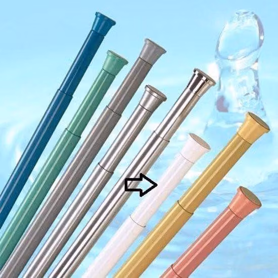 Aste telescopiche per bagno - Arredamento bagno - Montaggio senza foratura - 160-300 cm - Bianco