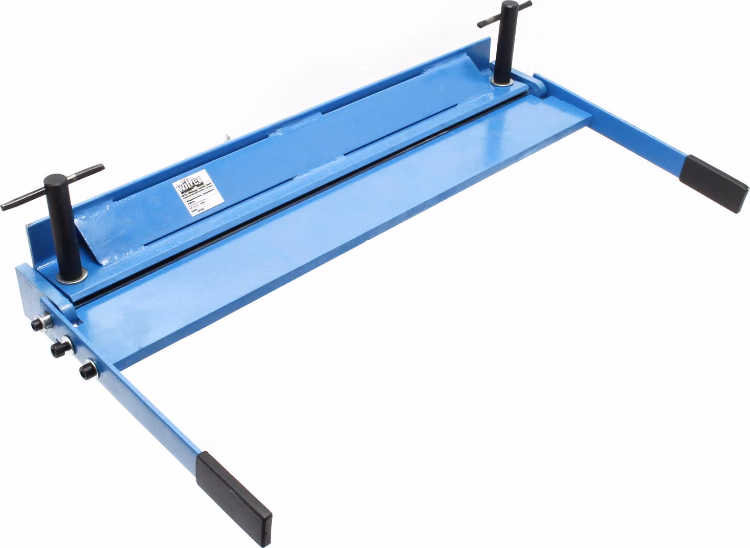 Curvatrice per lamiere Wiltec Larghezza di lavoro 630 mm, angolo di curvatura max. 135°, banco pieghevole per la curvatura di lamiere in ghisa in blu e grigio
