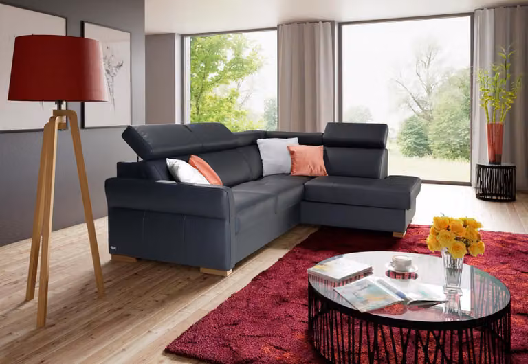 Ecksofa Sofa Couch Polster Wohnlandschaft Eck Garnitur Sofas Bettfunktion Kasten