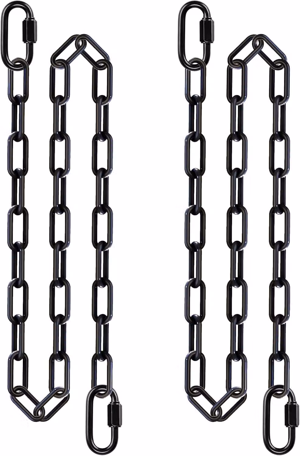 Catena per altalena, resistente fino a 454 kg, lunghezza 165 cm, rivestita in nero, adatta per amache