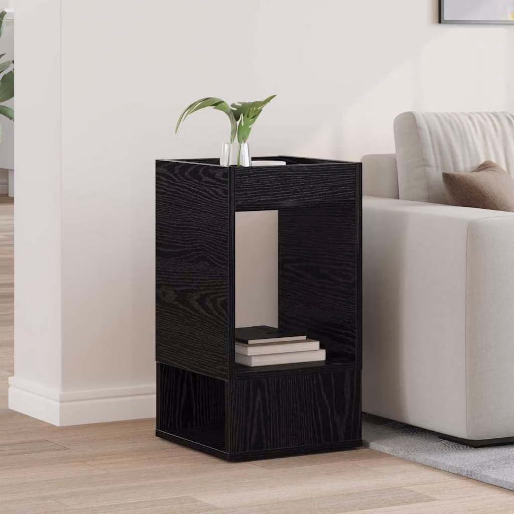 Tavolino moderno vidaXL in legno ingegnerizzato rovere nero L/P/H: 30 x 30 x 56 cm