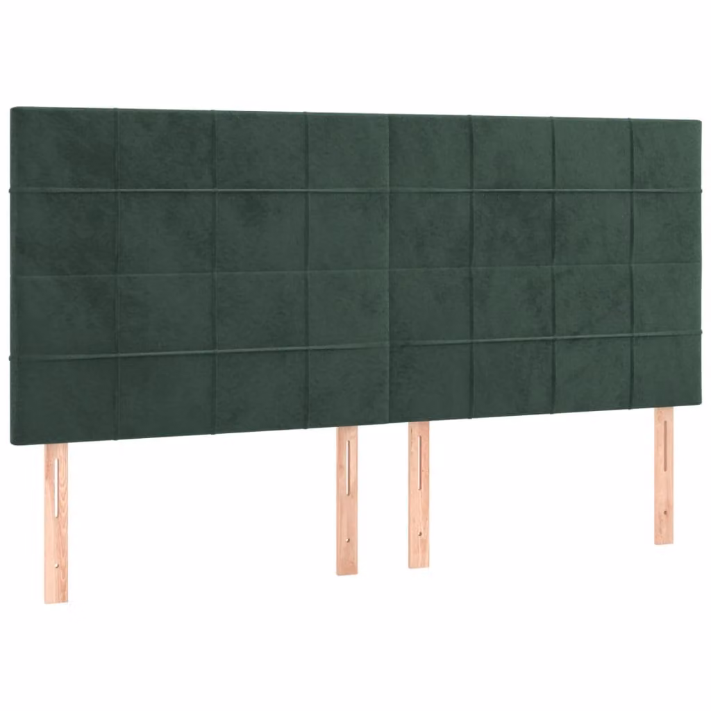 Testiera Verde Scuro 180x5x118/128 cm Velluto