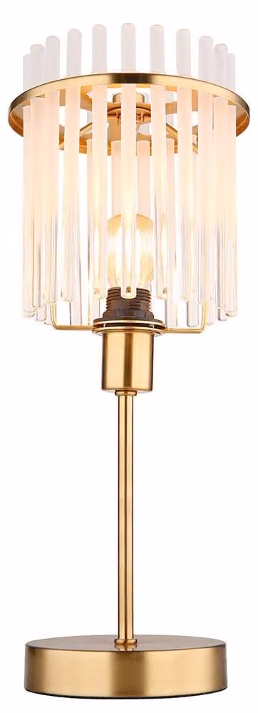 Lampada da tavolo a LED, metallo, oro, aste di vetro, E14, H 37,5 cm