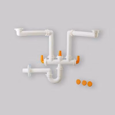SIFONE SALVASPAZIO PER LAVELLO A 2 VIE "SPAZIO 2" 1"1/2 x Ø 40 mm