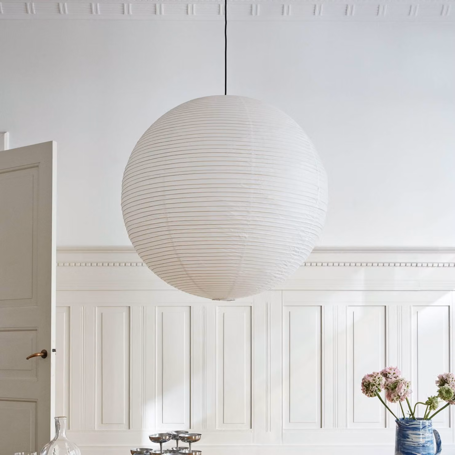 HAY Paralume Paper Shade, Ø 60 cm, bianco – senza set di cavi Shade, Bianco / Opale, Soggiorno / Sala da pranzo, Carta / Lunolit / Lunopal, Scandinavo