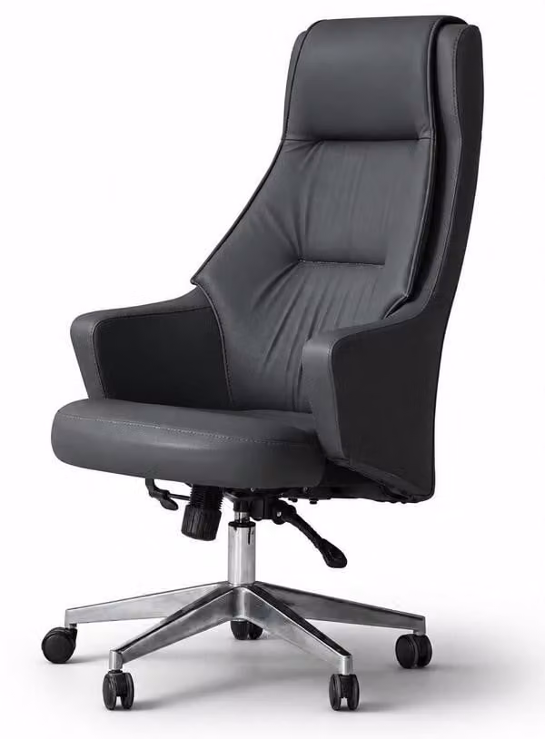 Sedia da ufficio, comoda, confortevole, morbida, spaziosa, nera, moderna, nuova