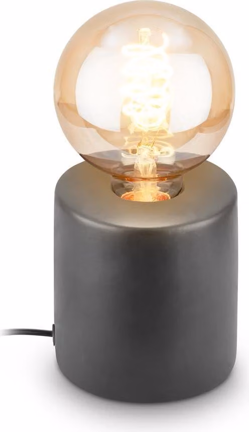 Briloner TUBO Lampada da tavolo, interruttore a cavo, attacco E27, max. 10W, antracite, Ø10 x 10,3 cm