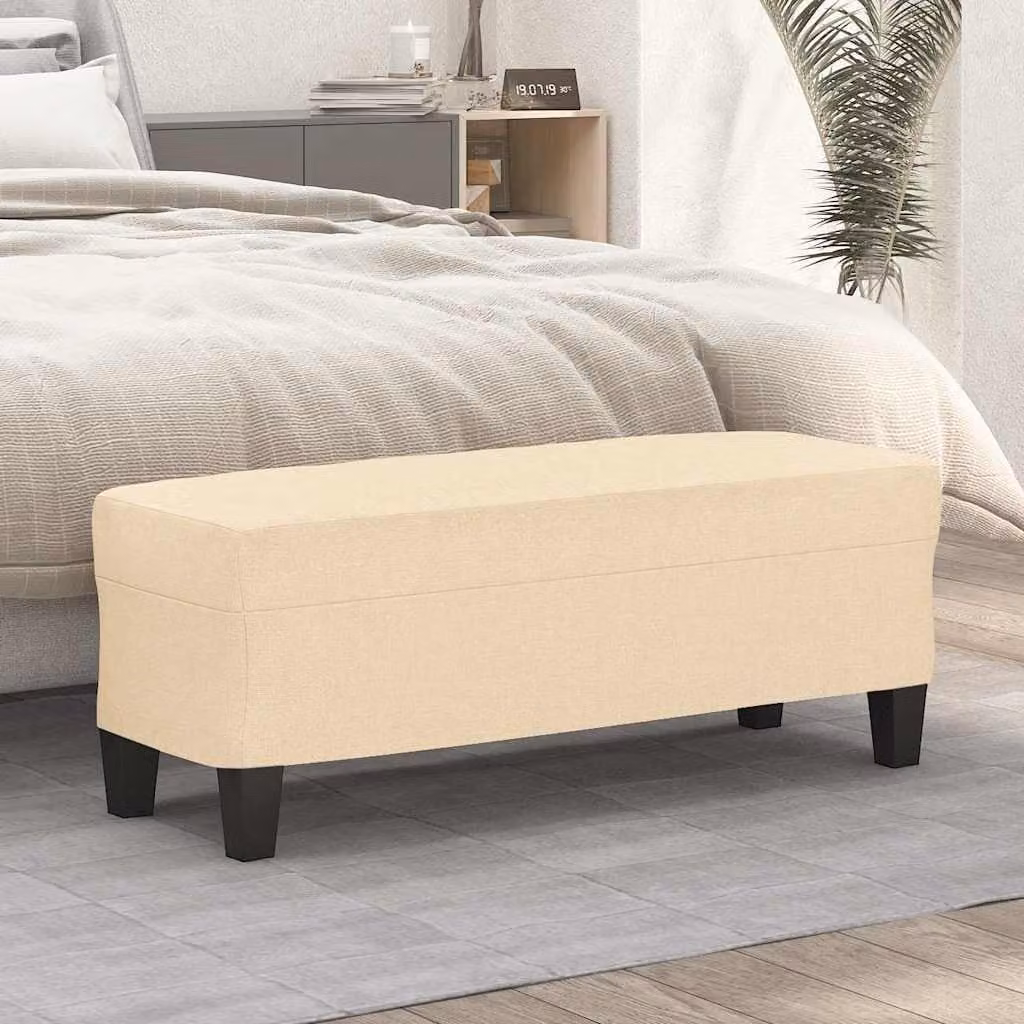 Panca moderna vidaXL in tessuto beige L: 100 cm, P: 35 cm, H: 41 cm