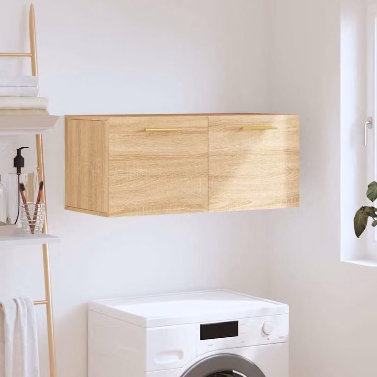 Mobile a parete vidaXL in legno Rovere Sonoma, L 80 x P 36,5 x H 35 cm